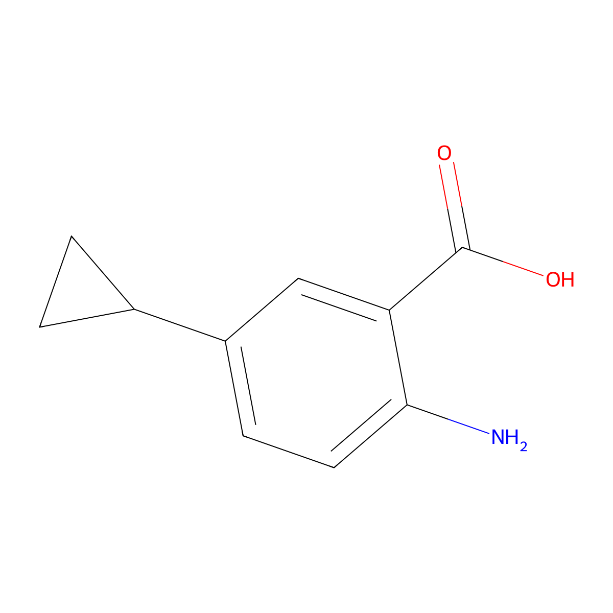 2-Amino-5-cyclopropylbenzoic acid molecular structure, CAS 68701-47-3