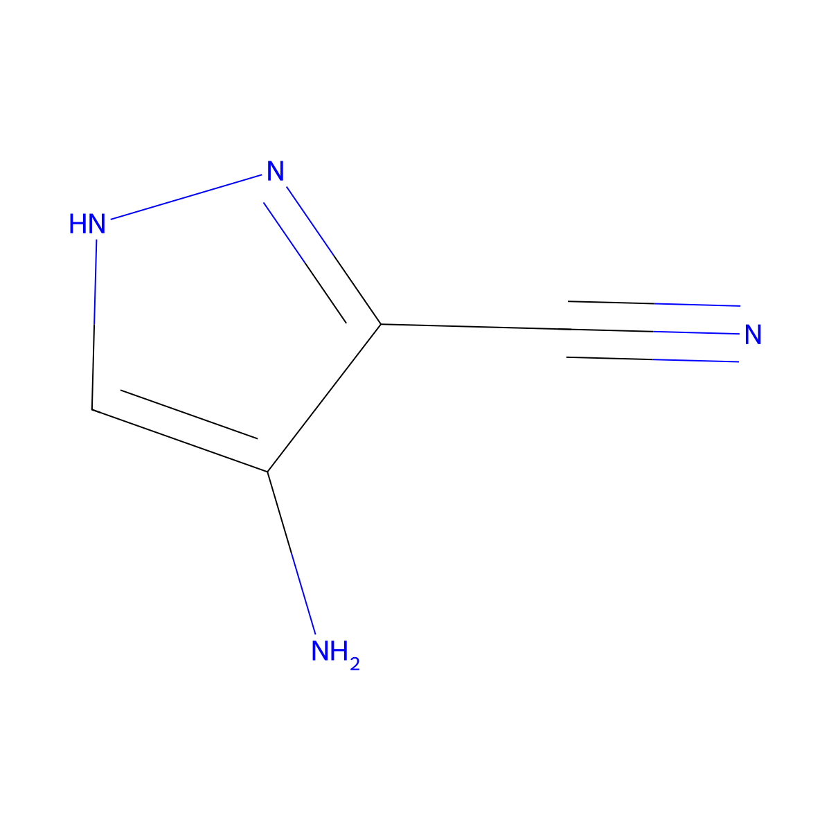 4-Amino-1H-pyrazole-3-carbonitrile molecular structure, CAS 68703-67-3