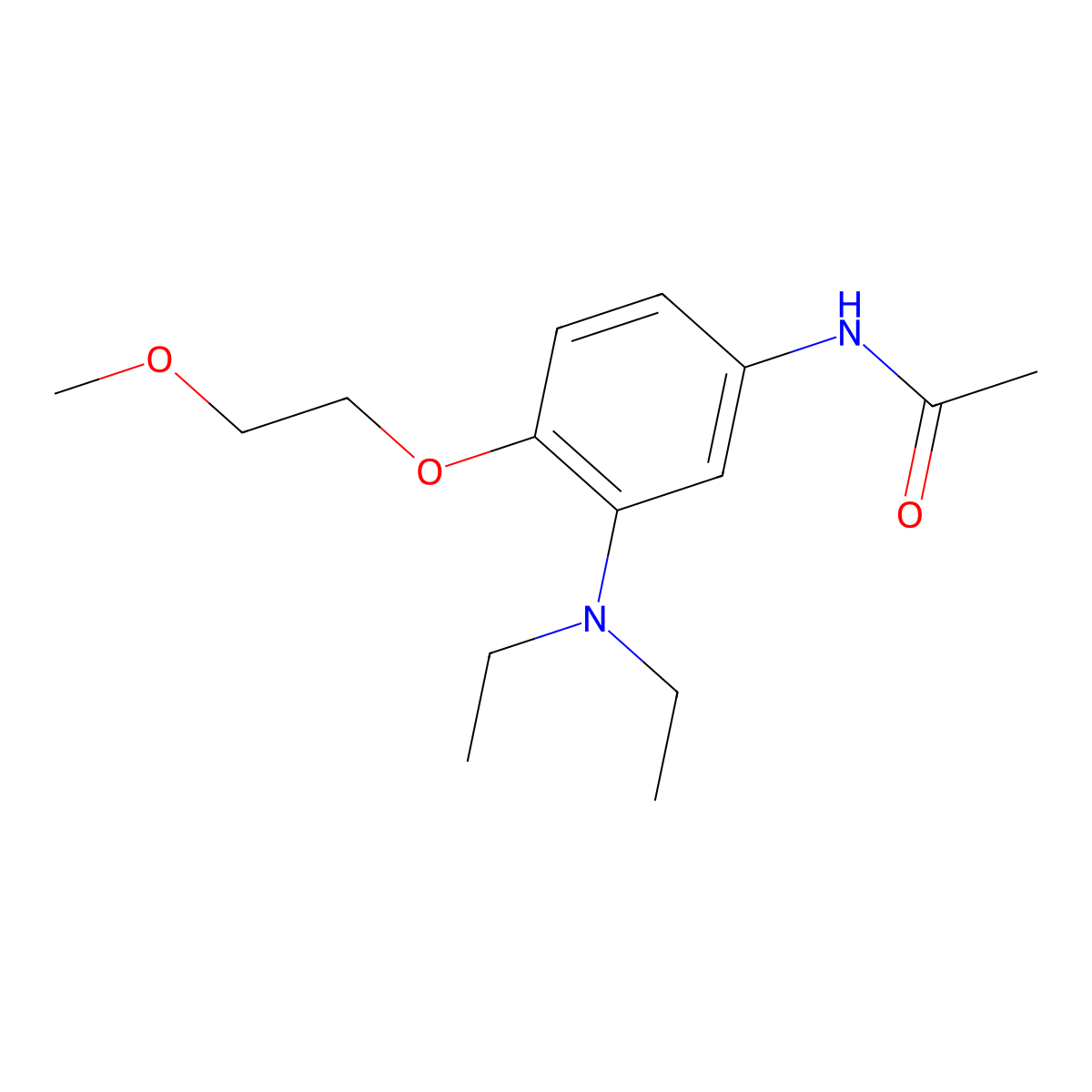 Acetamide, N-(3-(diethylamino)-4-(2-methoxyethoxy)phenyl)- molecular structure, CAS 68703-71-9