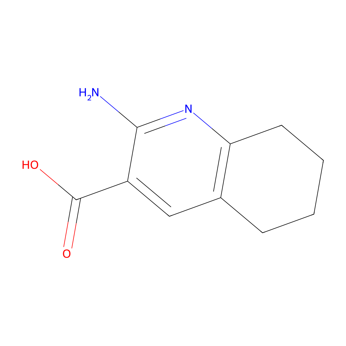2-Amino-5,6,7,8-tetrahydroquinoline-3-carboxylic acid molecular structure, CAS 68708-27-0
