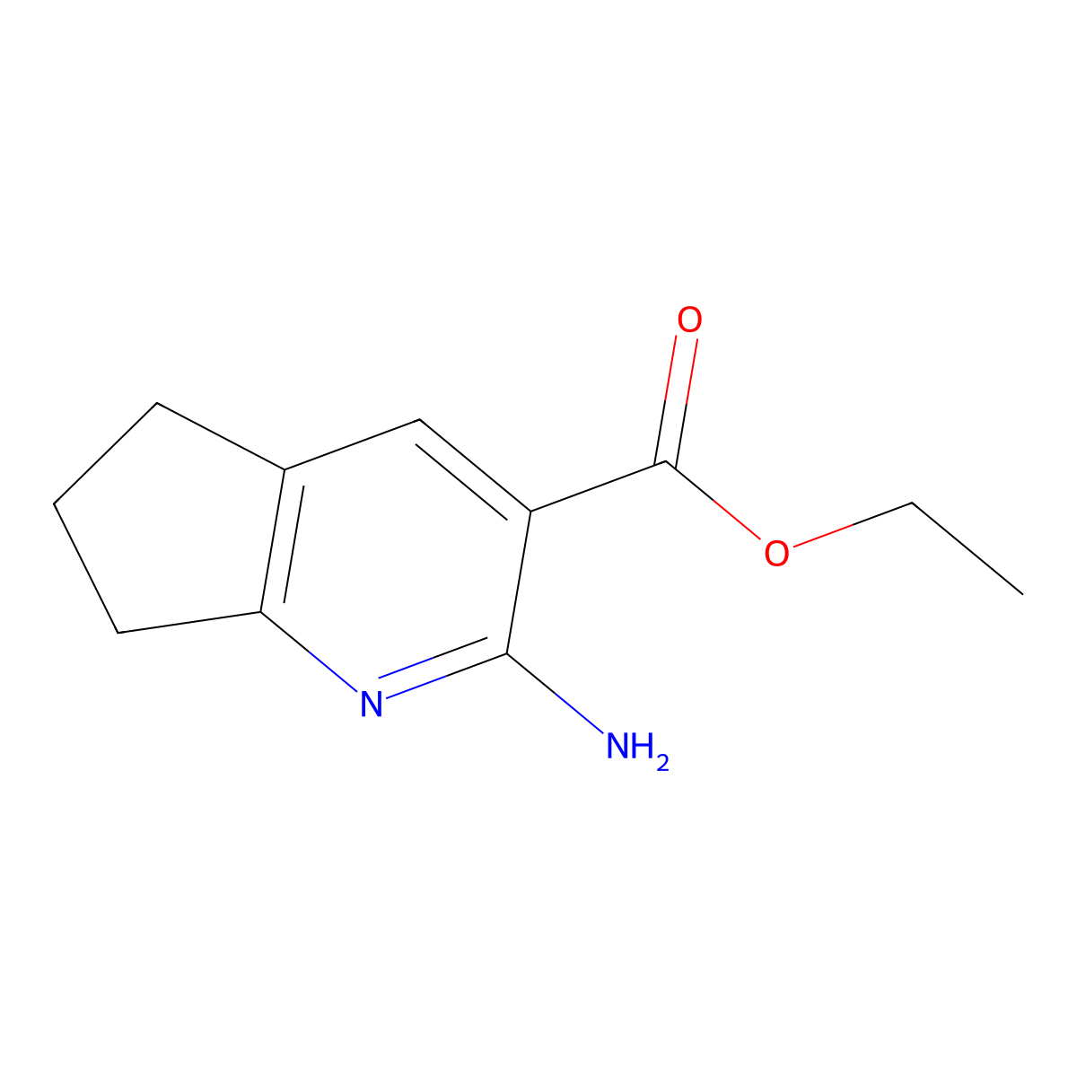 ethyl 2-amino-6,7-dihydro-5H-cyclopenta[b]pyridine-3-carboxylate molecular structure, CAS 68708-34-9