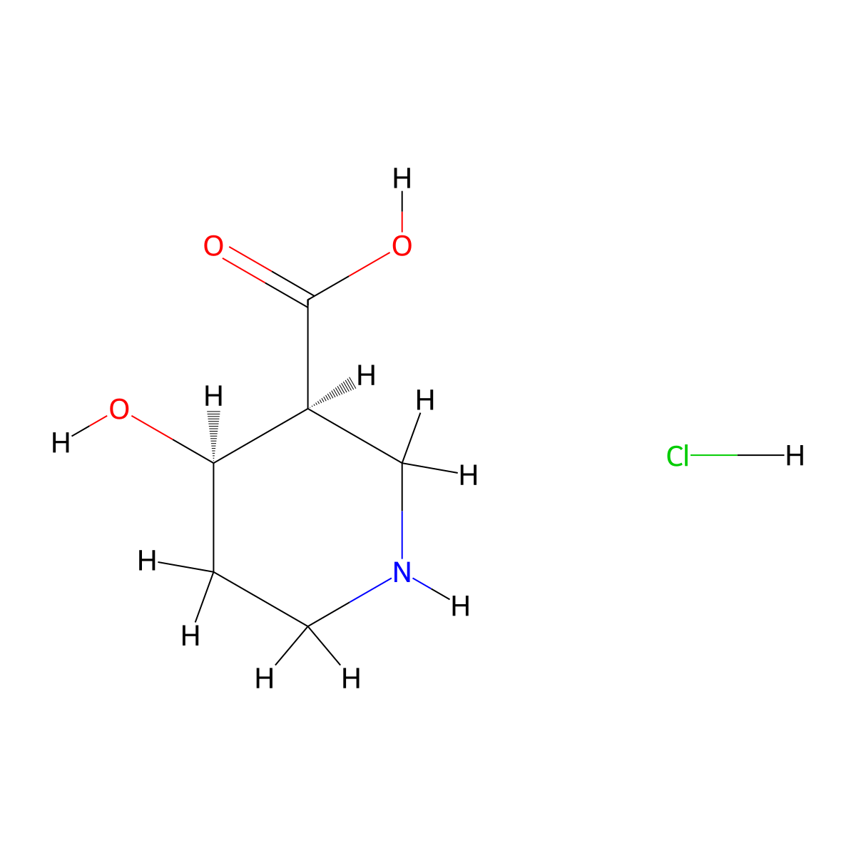 rac-(3R,4S)-4-hydroxypiperidine-3-carboxylic acid hydrochloride molecular structure, CAS 68710-83-8