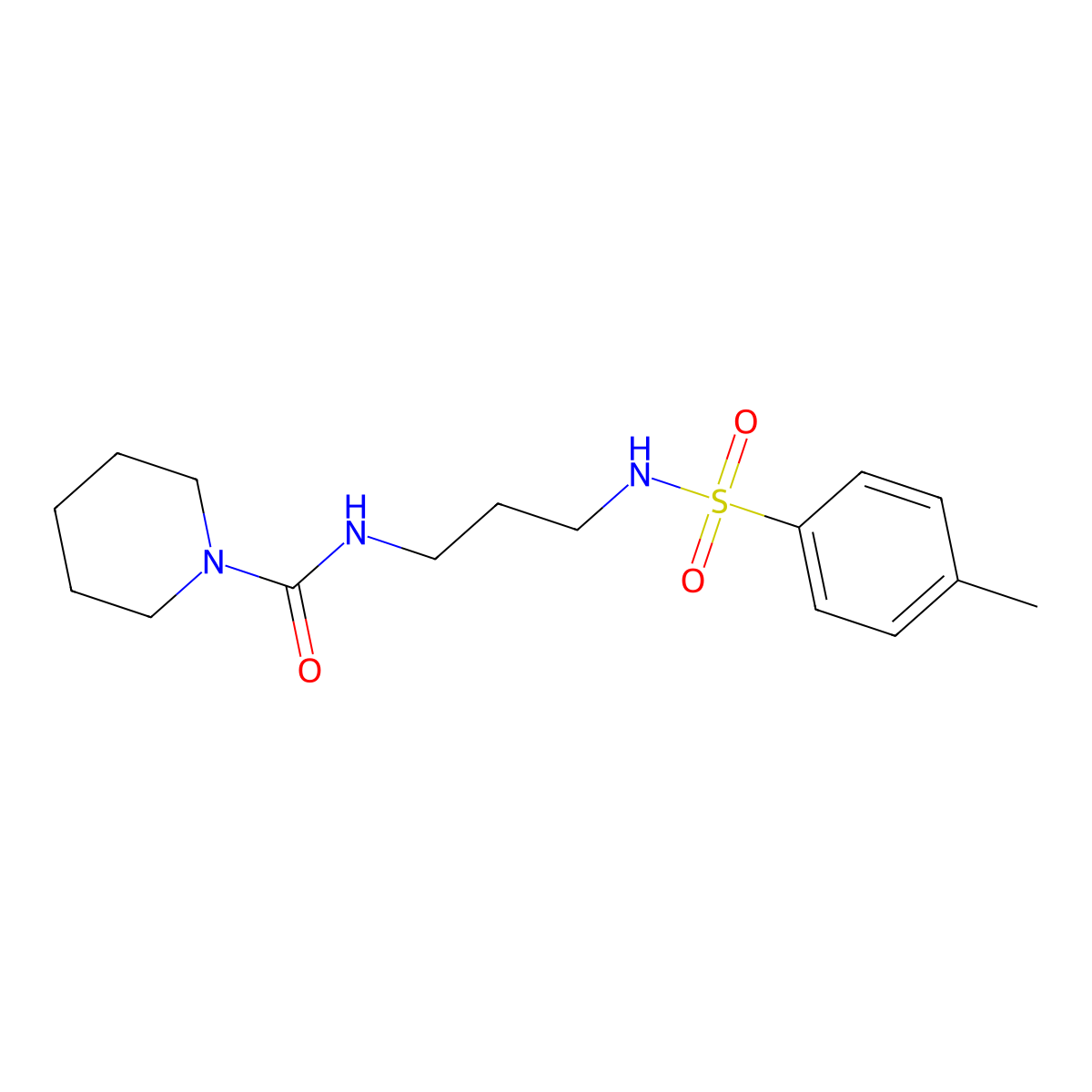 N-[3-[(4-methylphenyl)sulfonylamino]propyl]piperidine-1-carboxamide molecular structure, CAS 68712-96-9