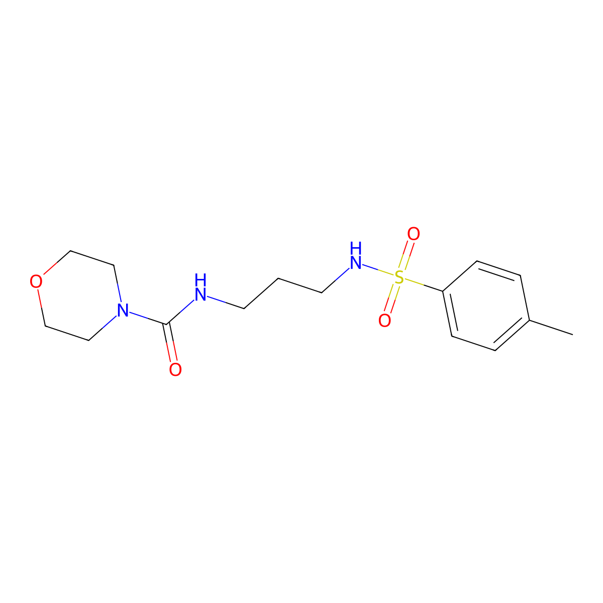 N-[3-[(4-methylphenyl)sulfonylamino]propyl]morpholine-4-carboxamide molecular structure, CAS 68712-97-0