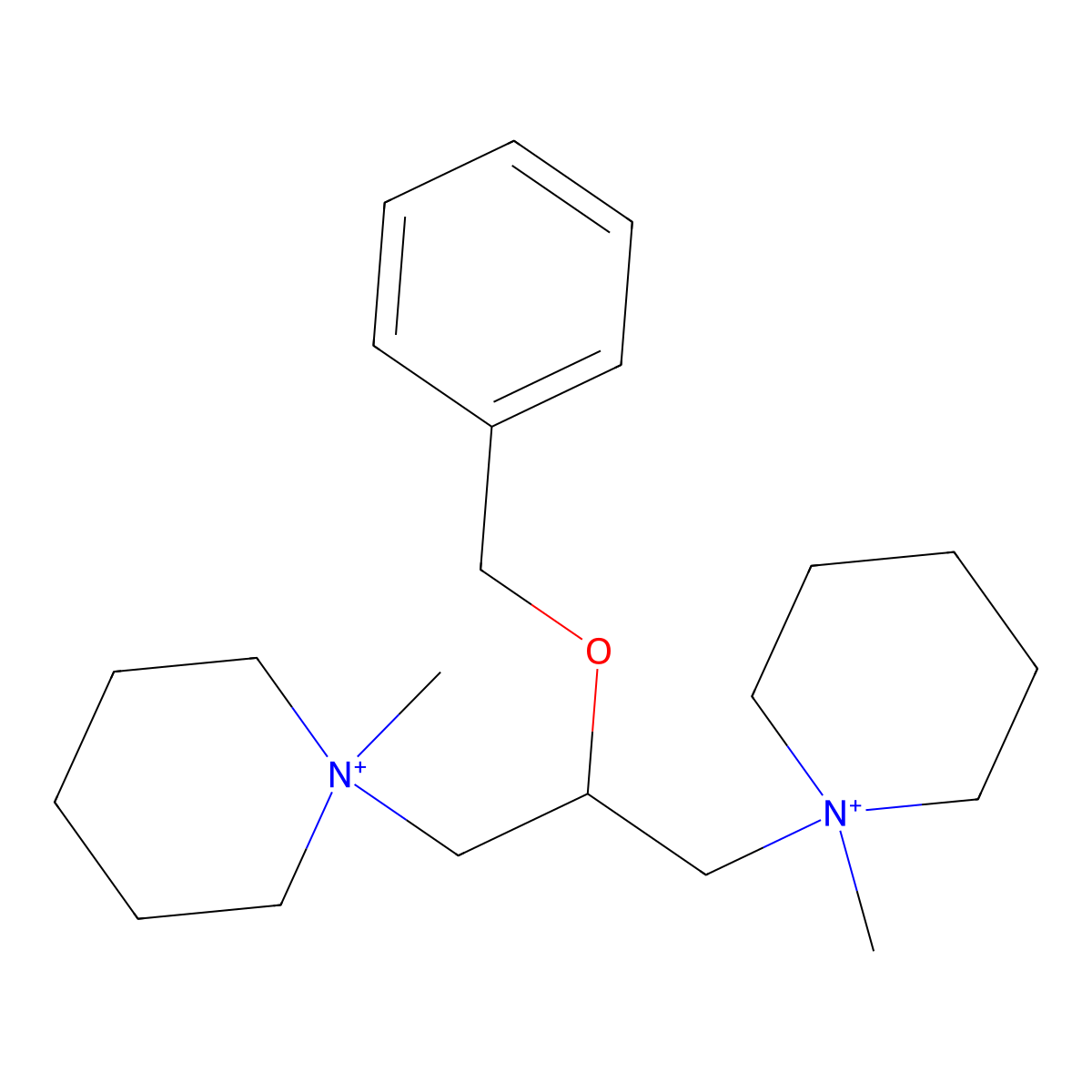 1,1'-[2-(Benzyloxy)propane-1,3-diyl]bis(1-methylpiperidinium) molecular structure, CAS 687128-65-0
