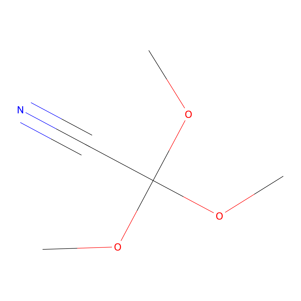 Trimethoxyacetonitrile molecular structure, CAS 68714-36-3