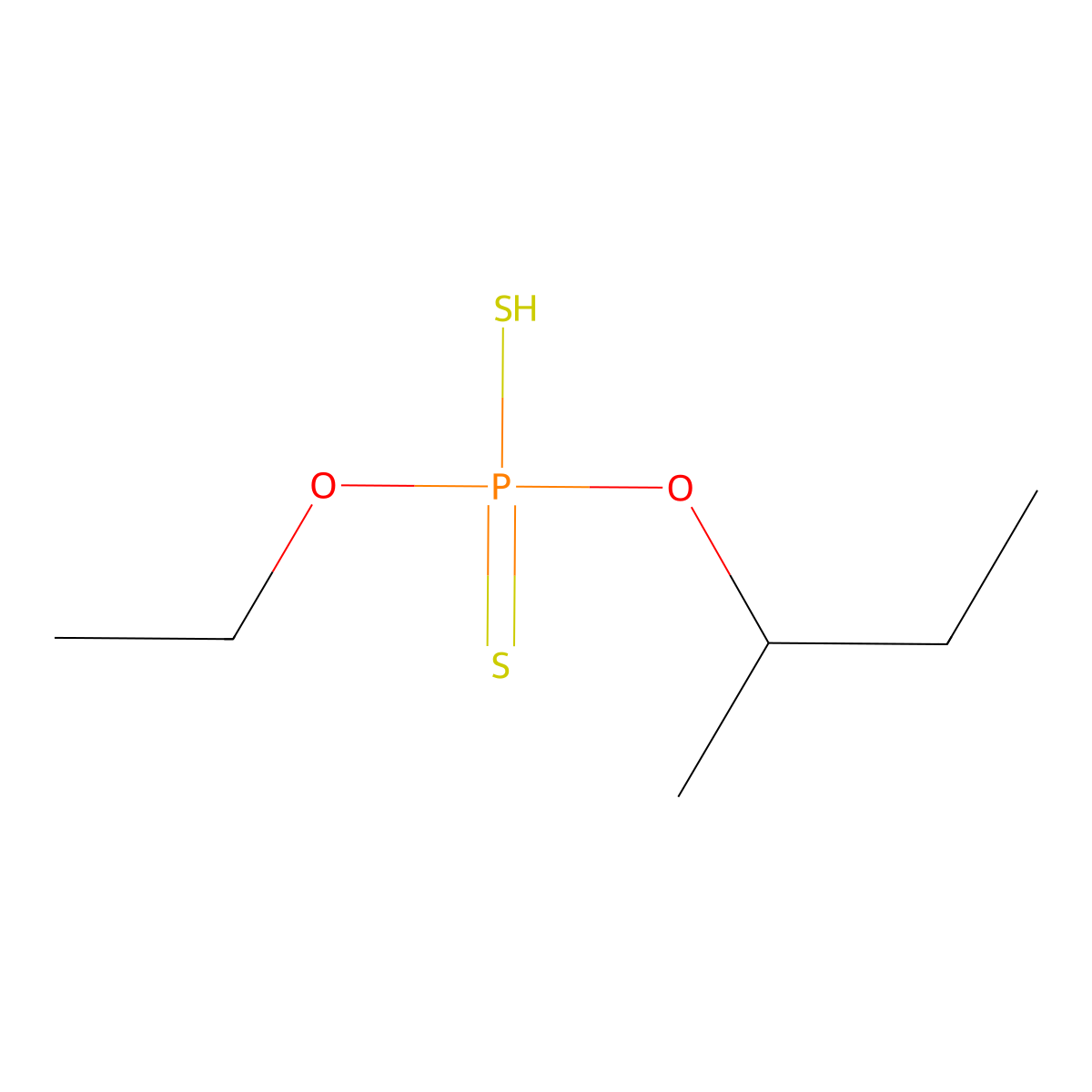 Phosphorodithioic acid, O-ethyl O-(1-methylpropyl) ester molecular structure, CAS 68715-90-2