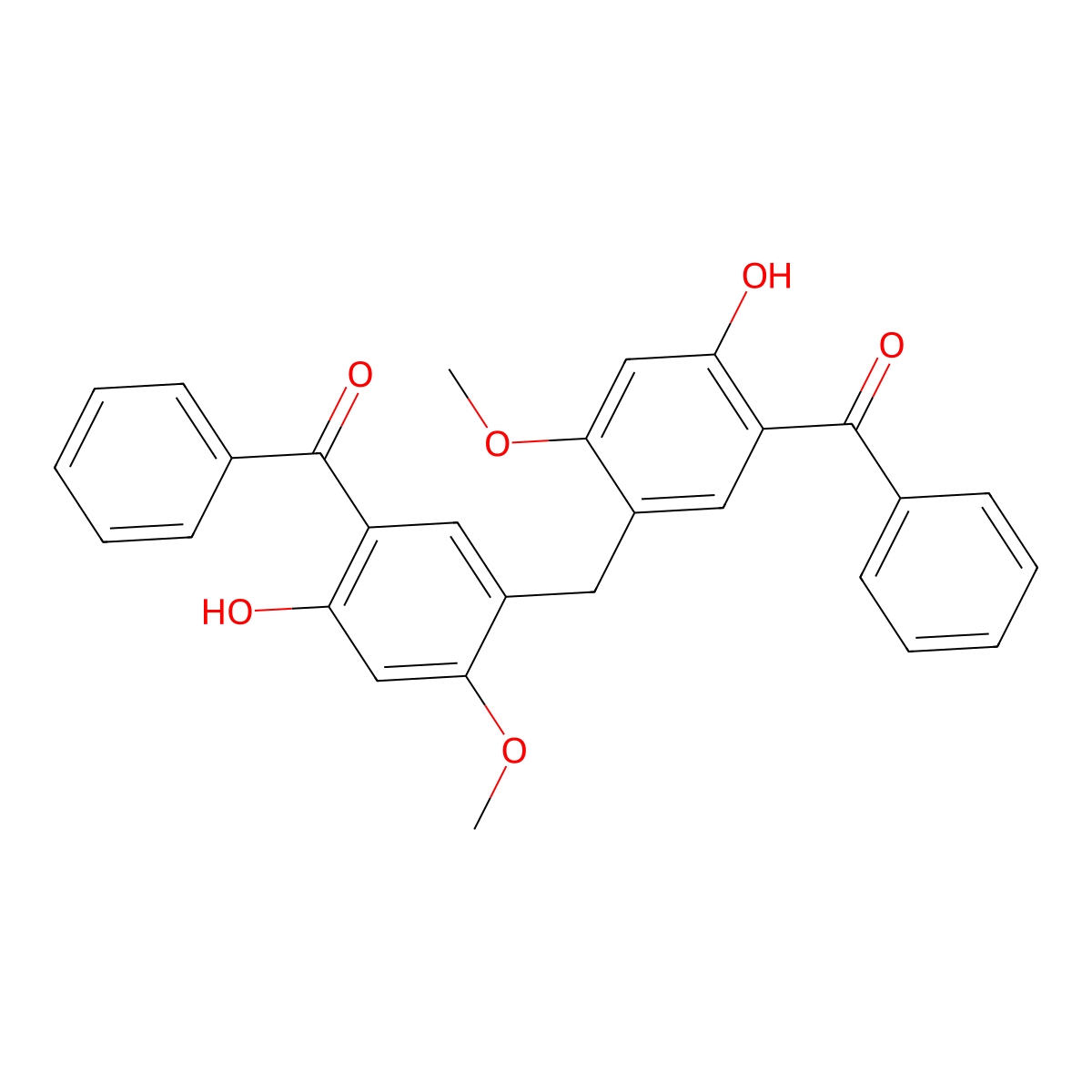 Methanone, 1,1'-(methylenebis(6-hydroxy-4-methoxy-3,1-phenylene))bis(1-phenyl- molecular structure, CAS 68716-15-4