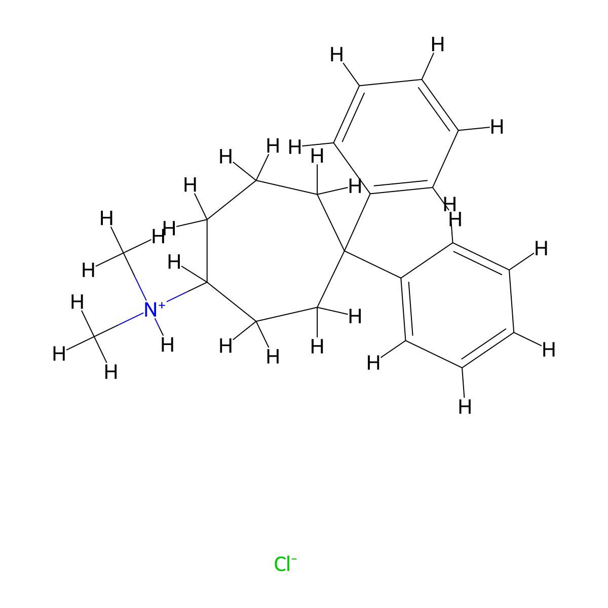 Cycloheptylamine, N,N-dimethyl-4,4-diphenyl-, hydrochloride molecular structure, CAS 68716-21-2