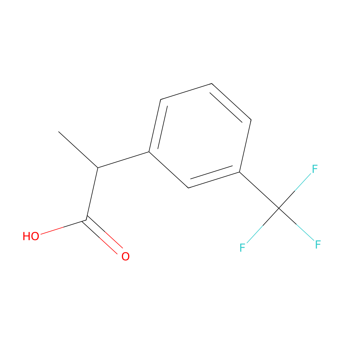 2-(3-(Trifluoromethyl)phenyl)propanoic acid molecular structure, CAS 68718-08-1