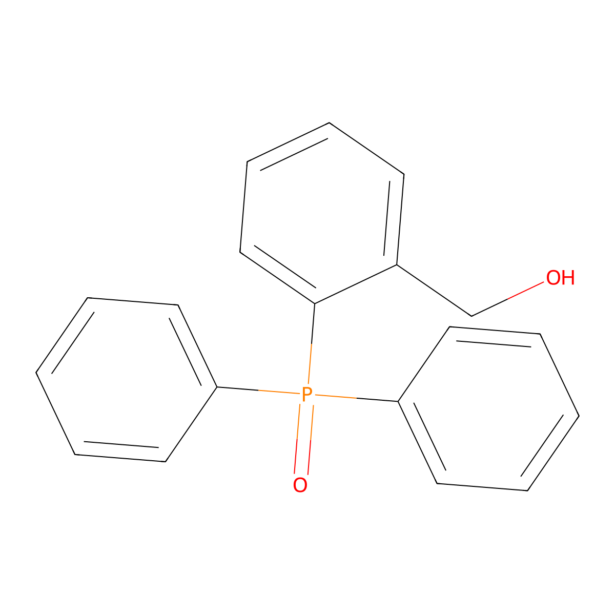 Benzenemethanol, 2-(diphenylphosphinyl)- molecular structure, CAS 68718-89-8