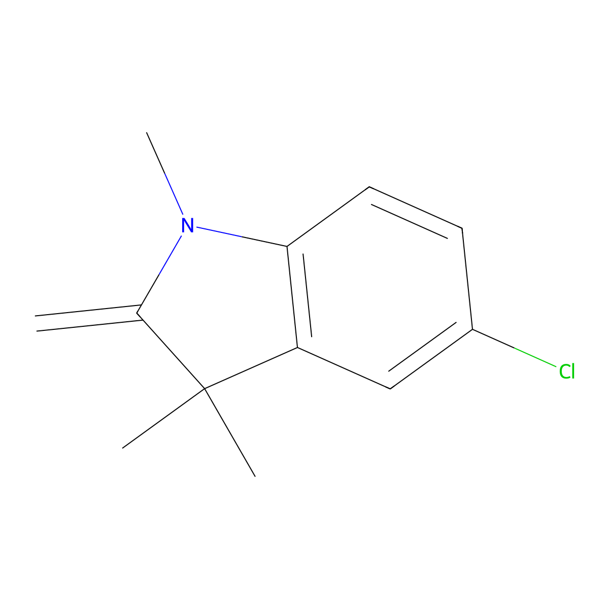 5-Chloro-1,3,3-trimethyl-2-methyleneindoline molecular structure, CAS 6872-17-9