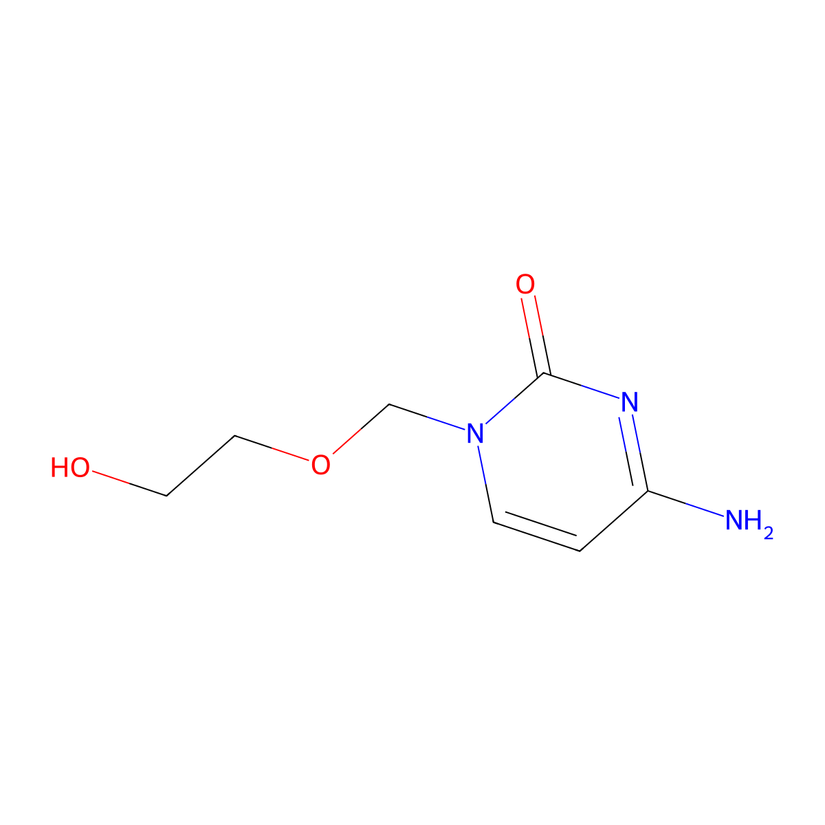 1-((2-Hydroxyethoxy)methyl)cytosine molecular structure, CAS 68724-12-9