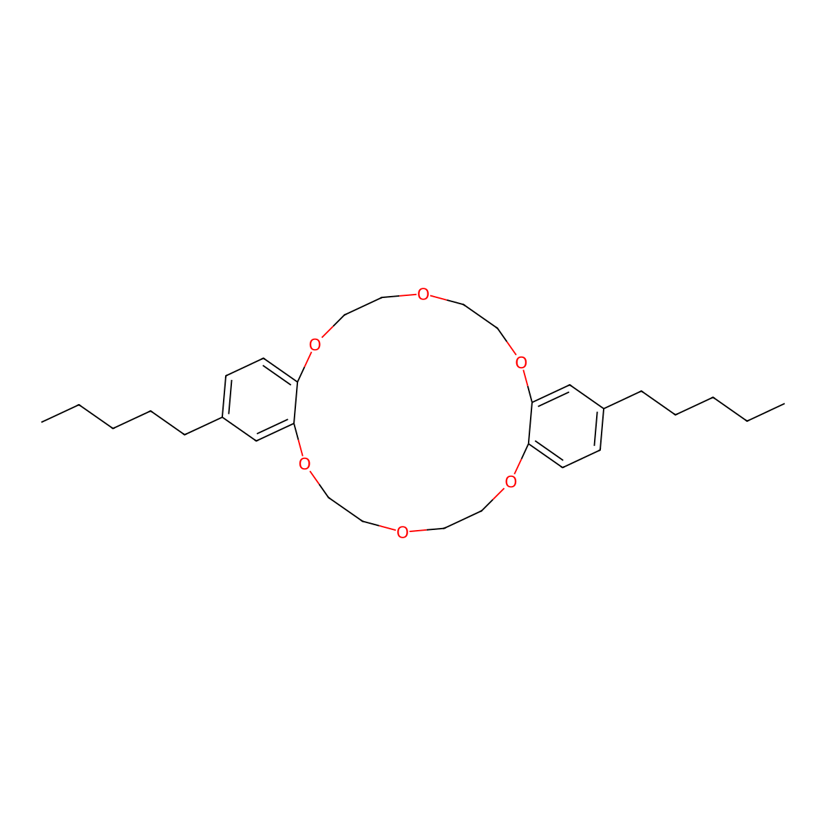 2,13-Divaleryldibenzo-18-crown-6 molecular structure, CAS 68725-69-9