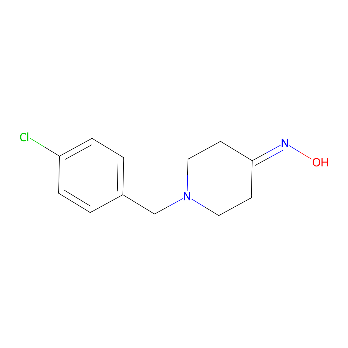 N-{1-[(4-chlorophenyl)methyl]piperidin-4-ylidene}hydroxylamine molecular structure, CAS 68726-76-1