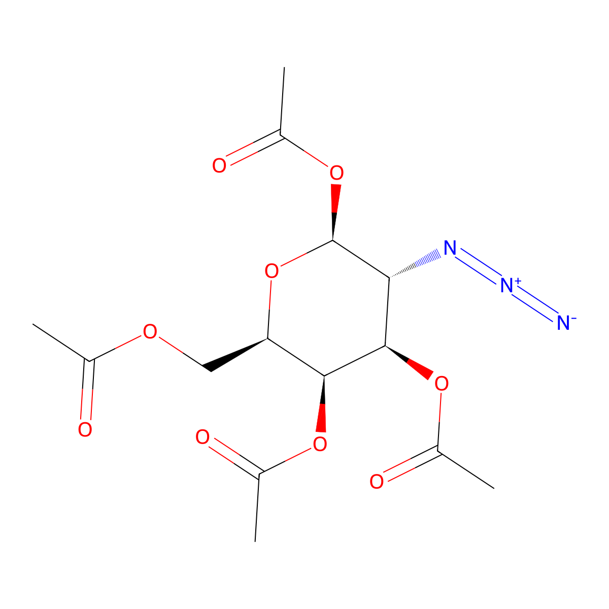 1,3,4,6-Tetra-O-acetyl-2-azido-2-deoxy-B-D-galactopyranose molecular structure, CAS 68733-19-7