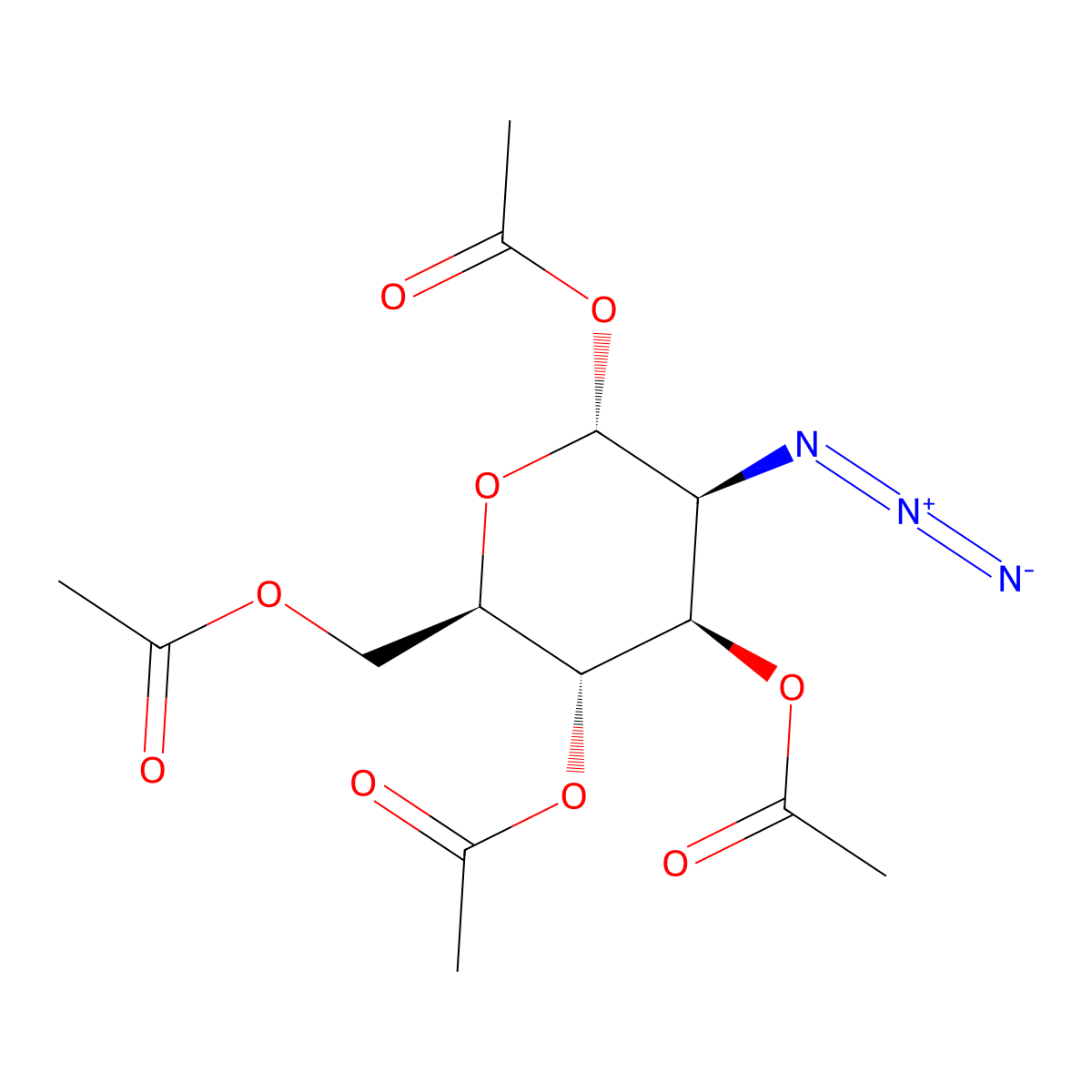 1,3,4,6-tetra-O-acetyl-2-azido-2-deoxy-alpha-D-mannopyranose molecular structure, CAS 68733-20-0