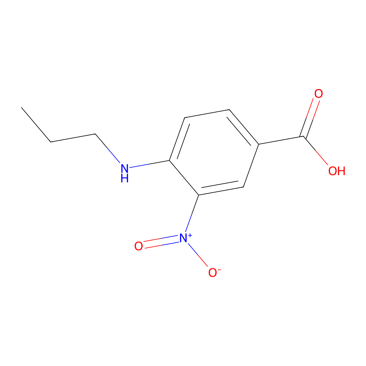 3-Nitro-4-(propylamino)benzoic acid molecular structure, CAS 68740-31-8