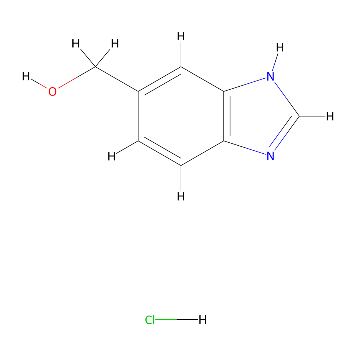 (1H-1,3-benzodiazol-5-yl)methanol hydrochloride molecular structure, CAS 68740-46-5