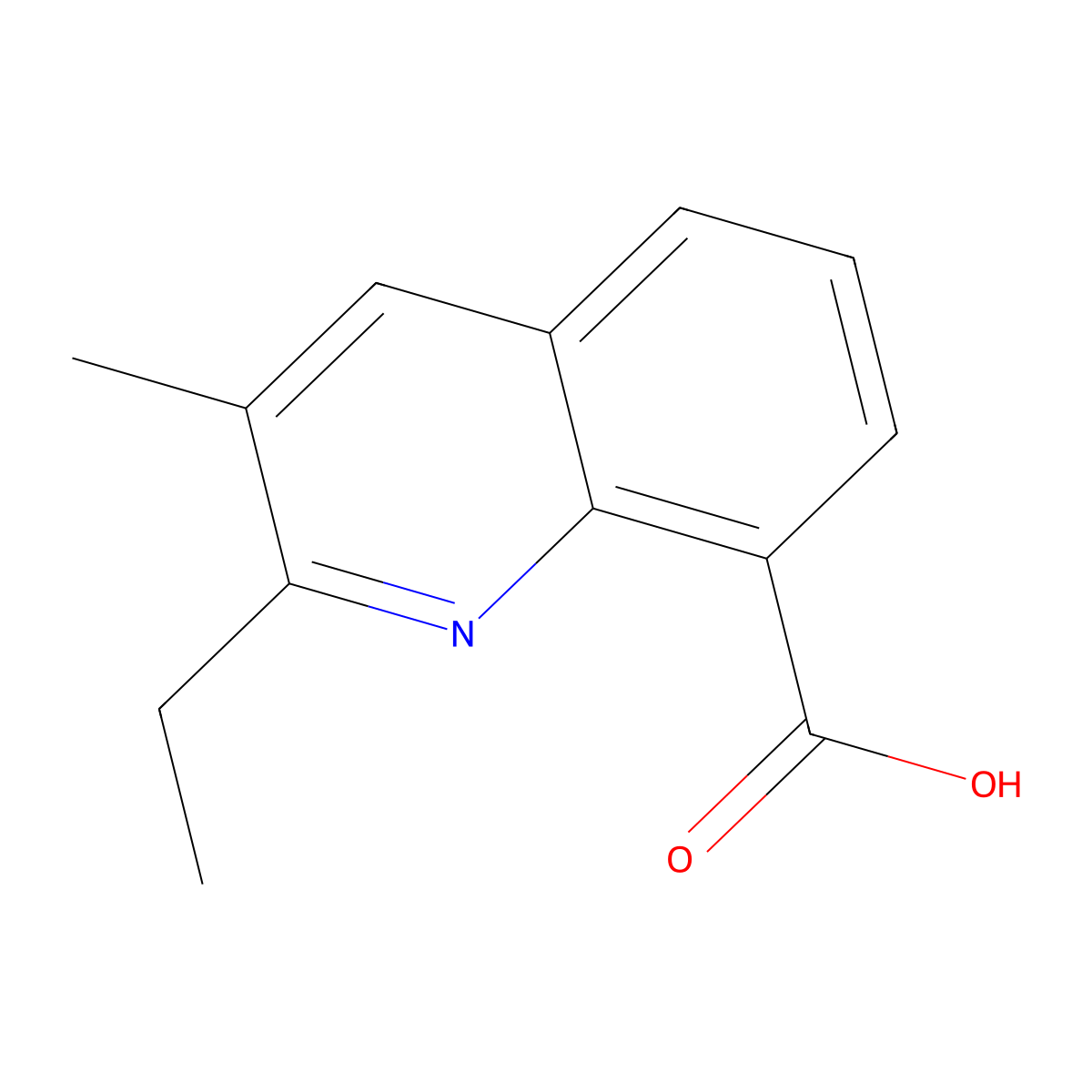 2-Ethyl-3-methylquinoline-8-carboxylic acid molecular structure, CAS 68742-10-9
