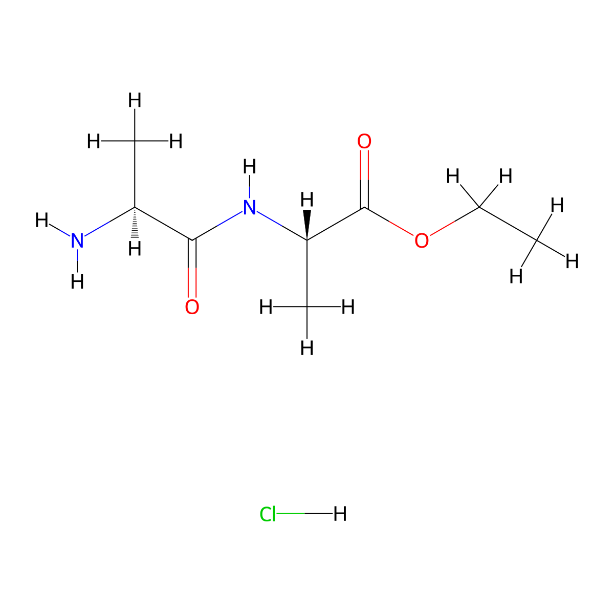 Ethyl L-alanyl-L-alaninate hydrochloride molecular structure, CAS 68742-81-4
