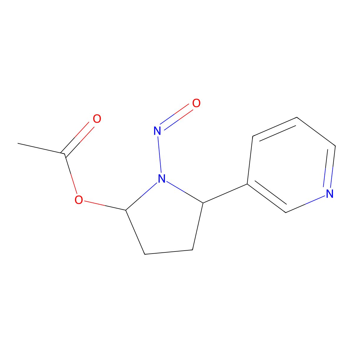 1-Nitroso-5-(3-pyridinyl)-2-pyrrolidinol acetate molecular structure, CAS 68743-65-7