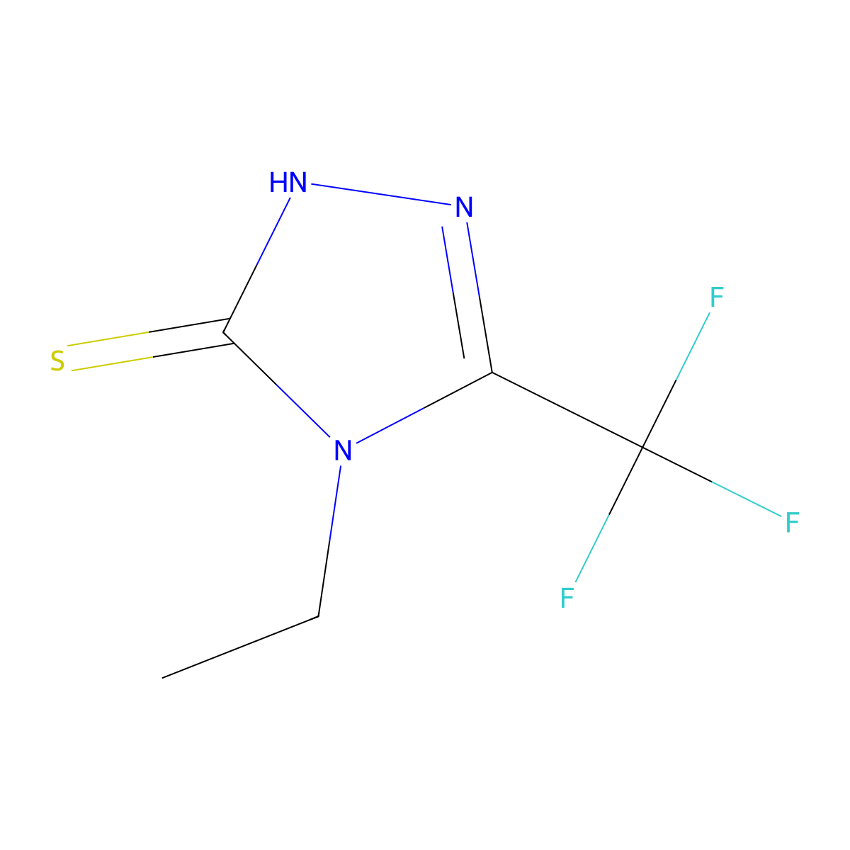 4-ethyl-5-(trifluoromethyl)-4H-1,2,4-triazole-3-thiol molecular structure, CAS 68744-69-4
