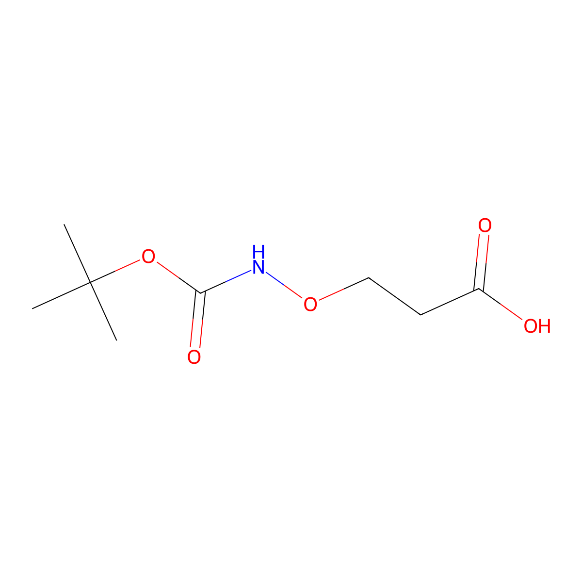 3-(((tert-Butoxycarbonyl)amino)oxy)propanoic acid molecular structure, CAS 68754-59-6