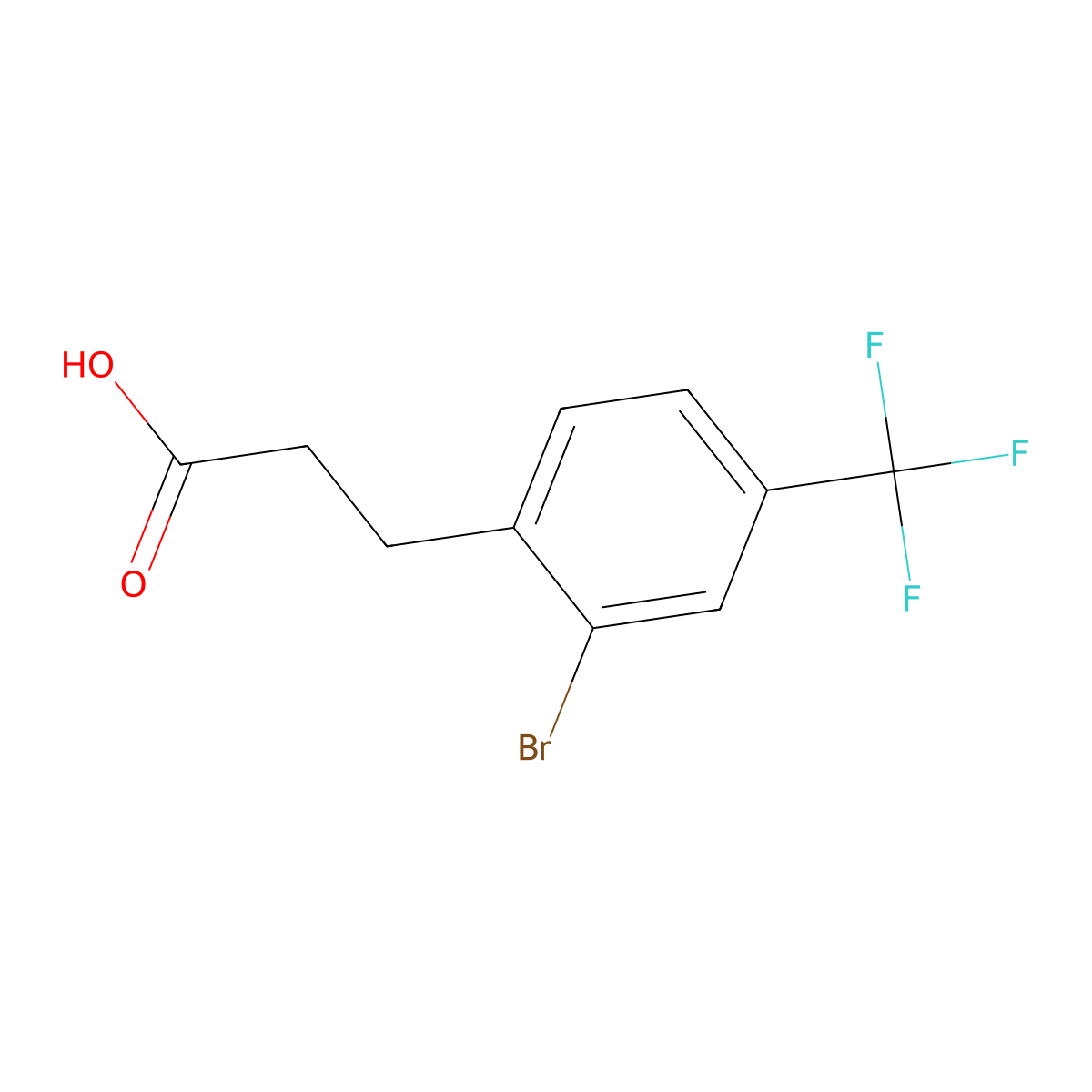 3-(2-Bromo-4-(trifluoromethyl)phenyl)propanoic acid molecular structure, CAS 68755-36-2