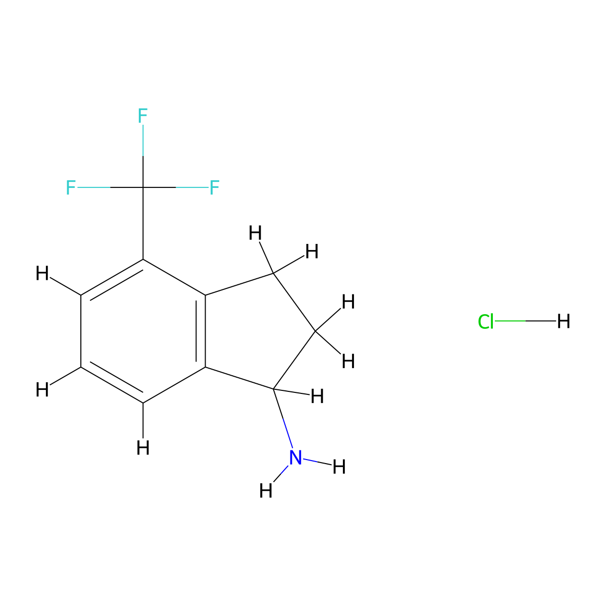 4-(Trifluoromethyl)-2,3-dihydro-1h-inden-1-amine hydrochloride molecular structure, CAS 68755-44-2