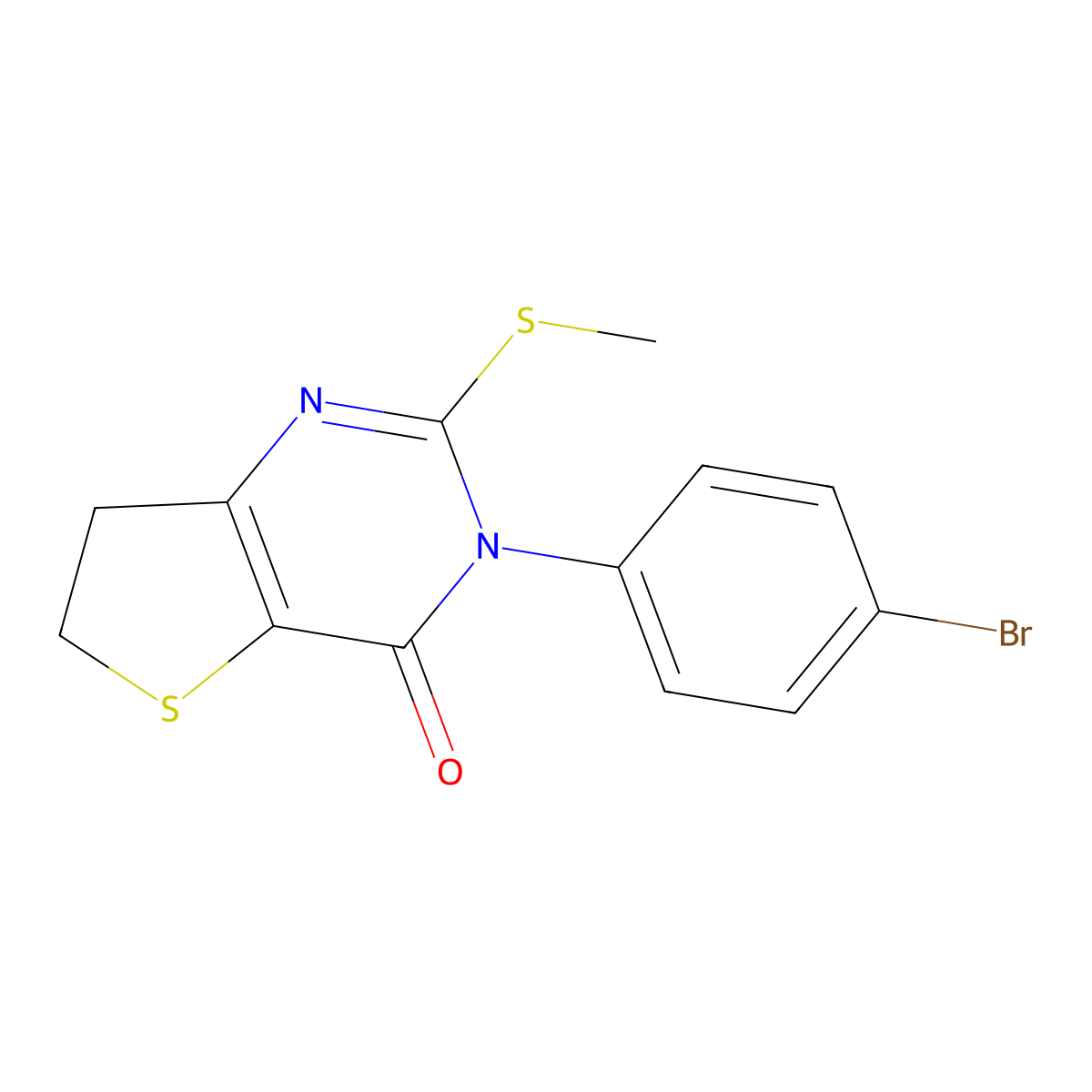 3-(4-bromophenyl)-2-(methylthio)-6,7-dihydrothieno[3,2-d]pyrimidin-4(3H)-one molecular structure, CAS 687566-49-0