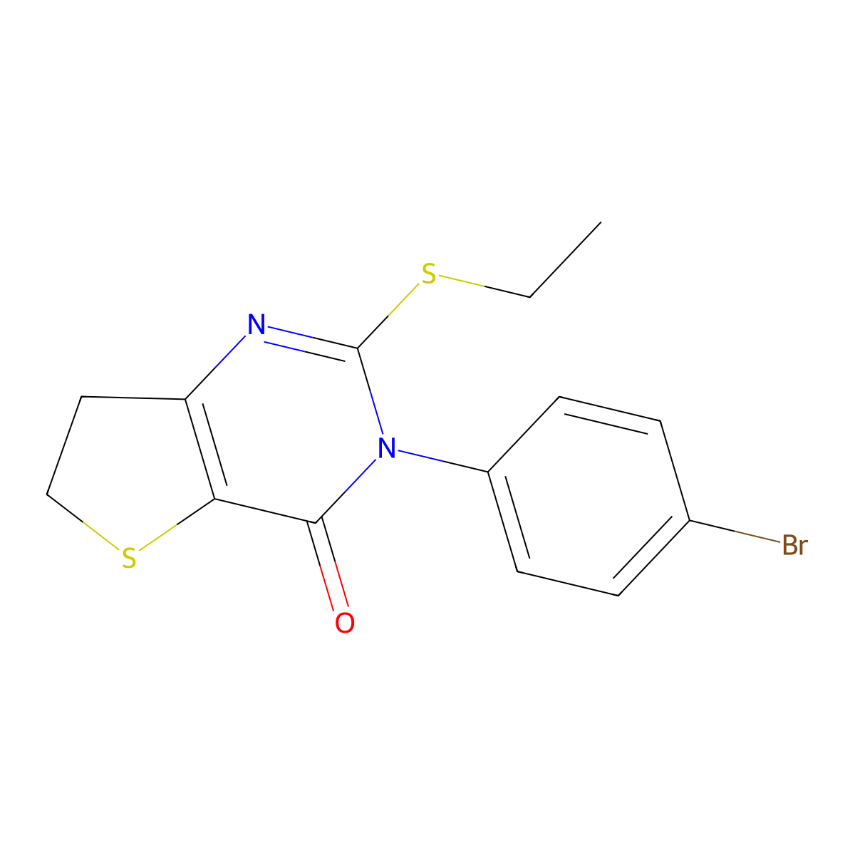 3-(4-Bromophenyl)-2-ethylsulfanyl-6,7-dihydrothieno[3,2-d]pyrimidin-4-one molecular structure, CAS 687566-54-7