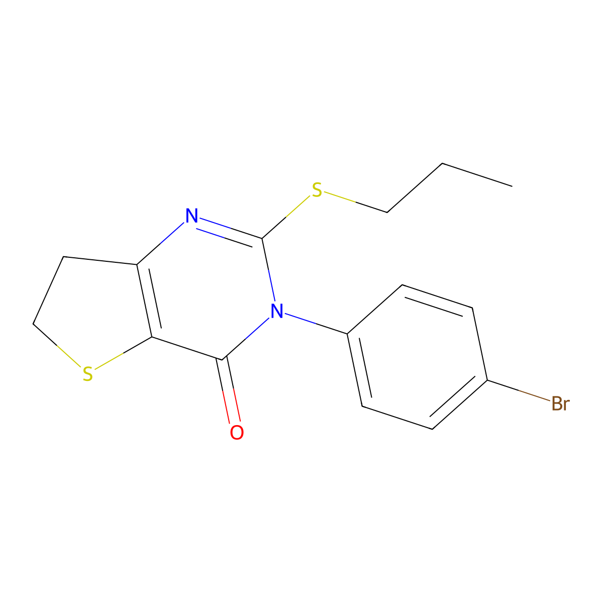 3-(4-bromophenyl)-2-(propylthio)-6,7-dihydrothieno[3,2-d]pyrimidin-4(3H)-one molecular structure, CAS 687566-59-2