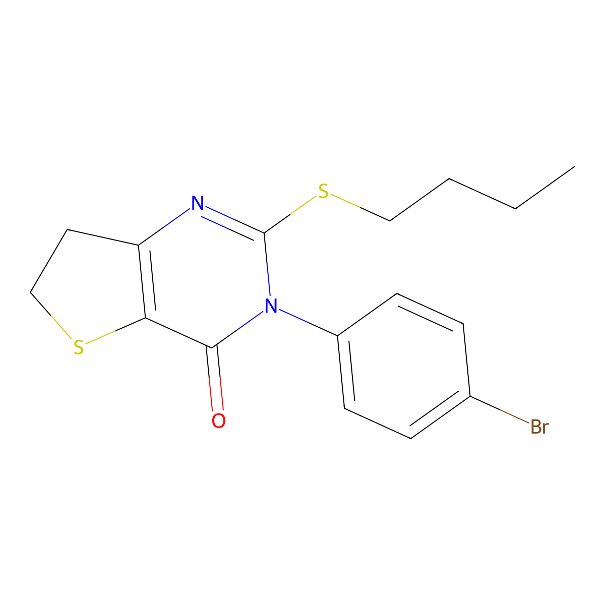 3-(4-bromophenyl)-2-(butylthio)-6,7-dihydrothieno[3,2-d]pyrimidin-4(3H)-one molecular structure, CAS 687566-69-4