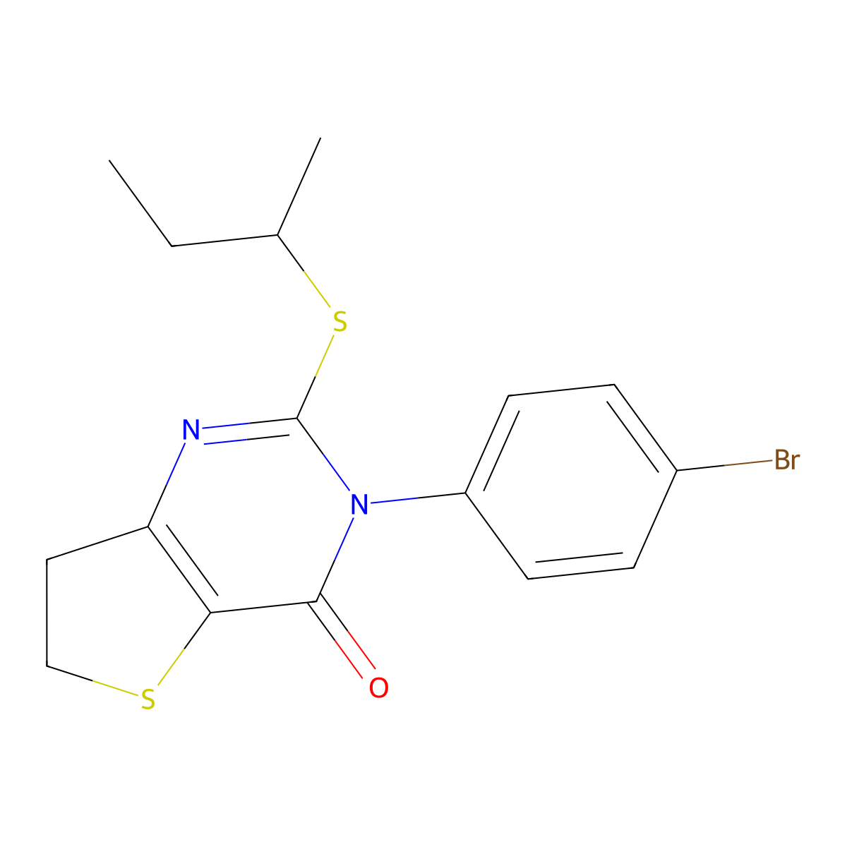 3-(4-bromophenyl)-2-(sec-butylthio)-6,7-dihydrothieno[3,2-d]pyrimidin-4(3H)-one molecular structure, CAS 687566-74-1