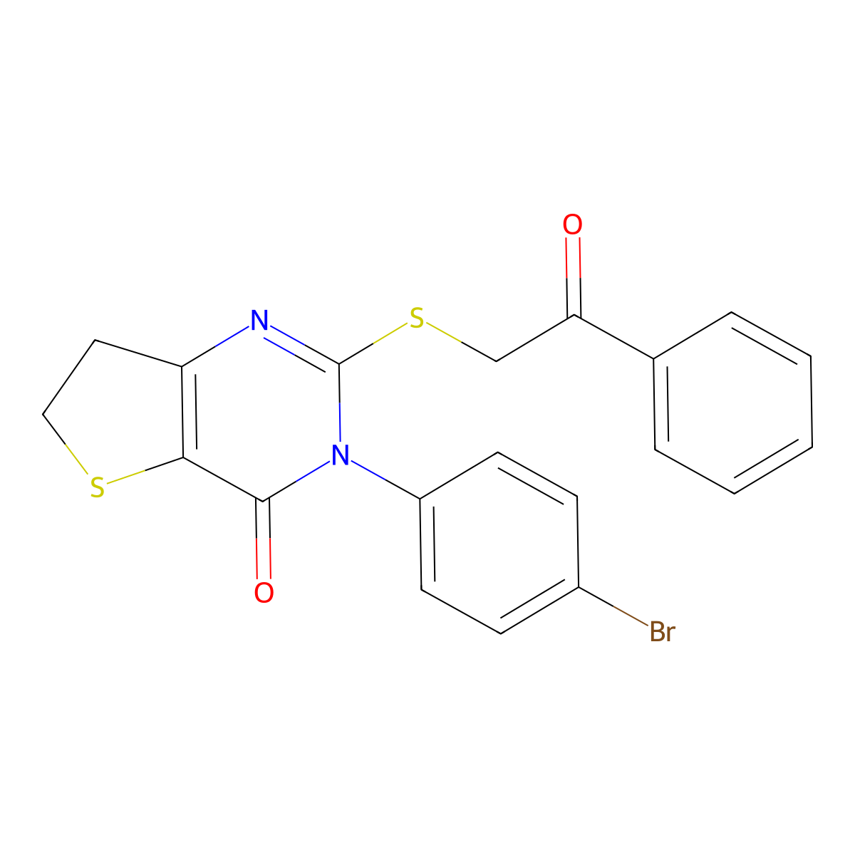 3-(4-bromophenyl)-2-((2-oxo-2-phenylethyl)thio)-6,7-dihydrothieno[3,2-d]pyrimidin-4(3H)-one molecular structure, CAS 687567-54-0