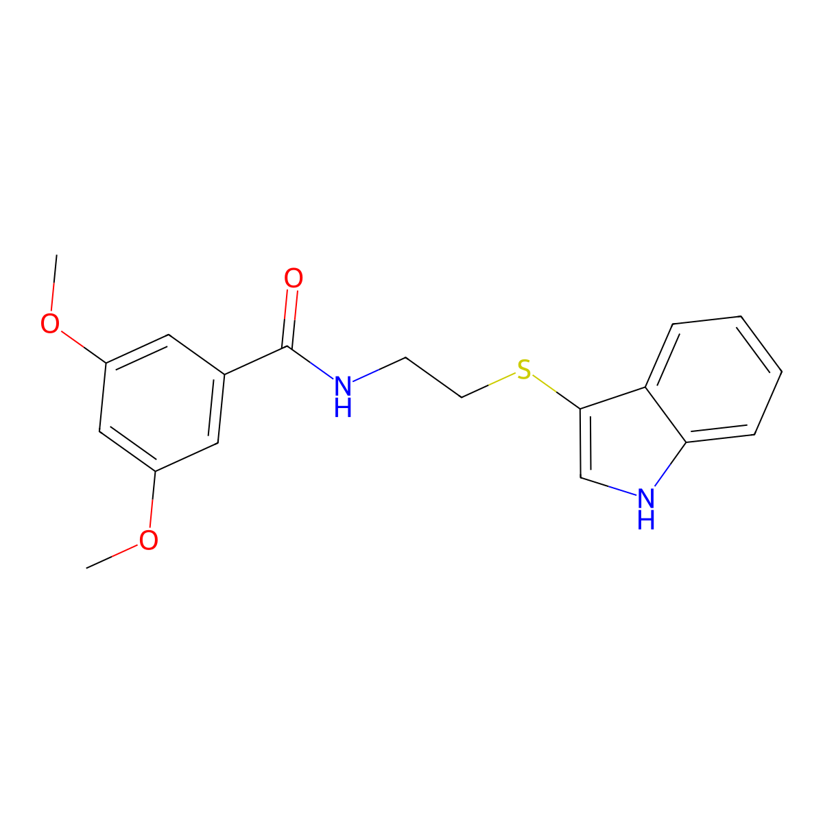 N-[2-(1H-indol-3-ylsulfanyl)ethyl]-3,5-dimethoxybenzamide molecular structure, CAS 687569-44-4