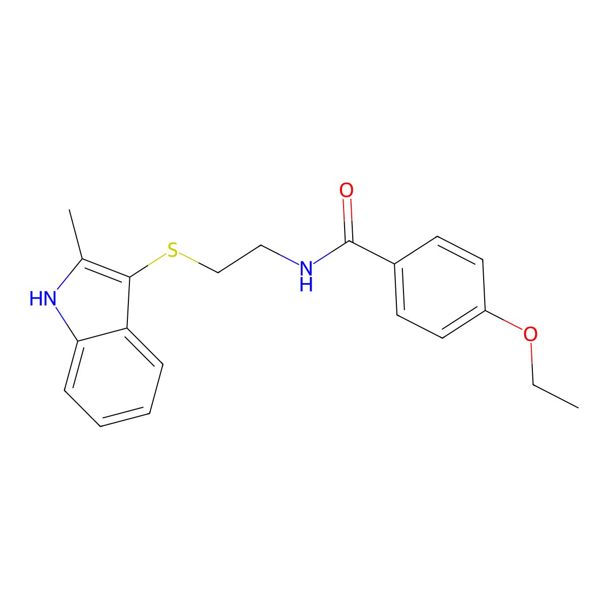 4-Ethoxy-N-{2-[(2-methyl-1H-indol-3-YL)sulfanyl]ethyl}benzamide molecular structure, CAS 687569-68-2