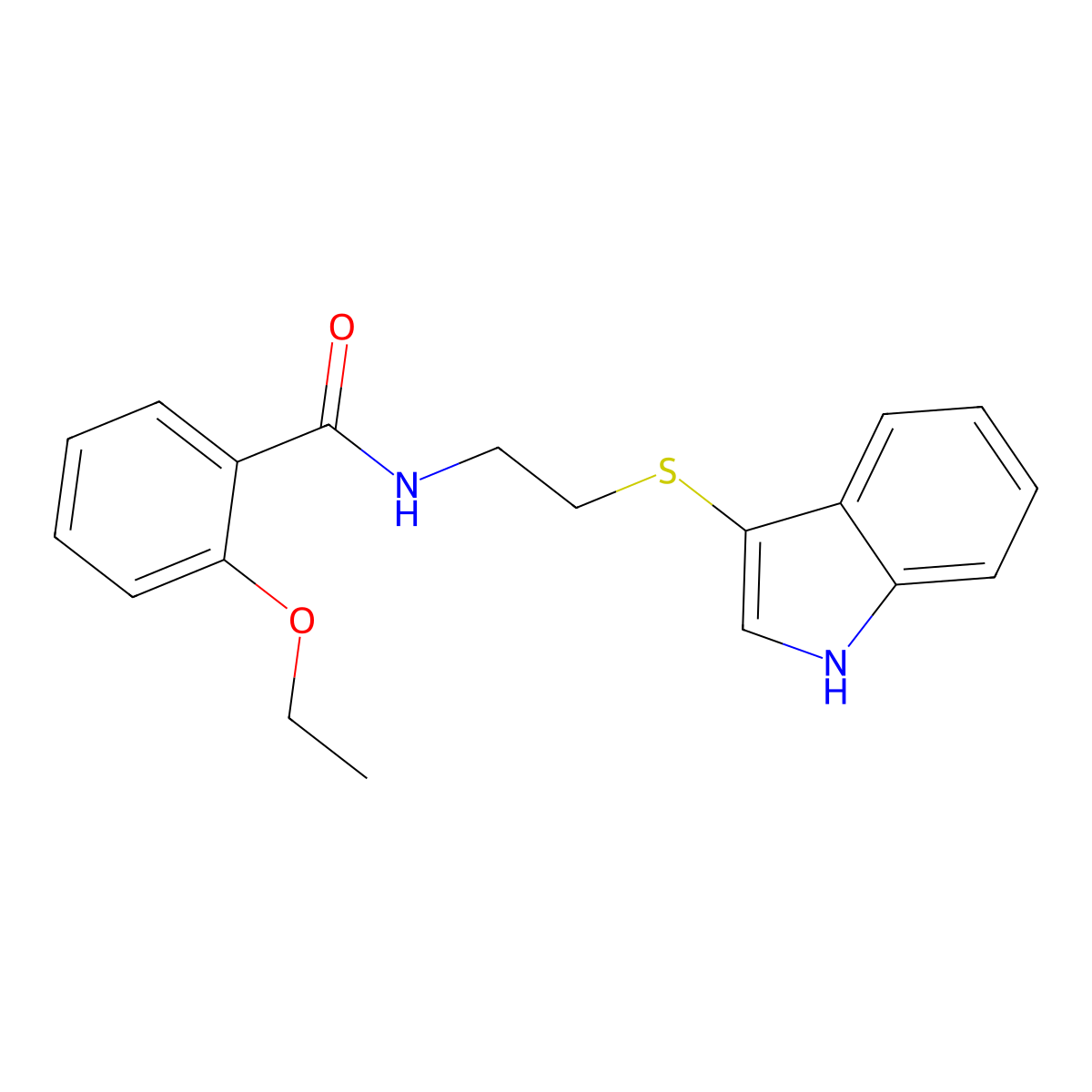 2-ethoxy-N-[2-(1H-indol-3-ylsulfanyl)ethyl]benzamide molecular structure, CAS 687569-81-9