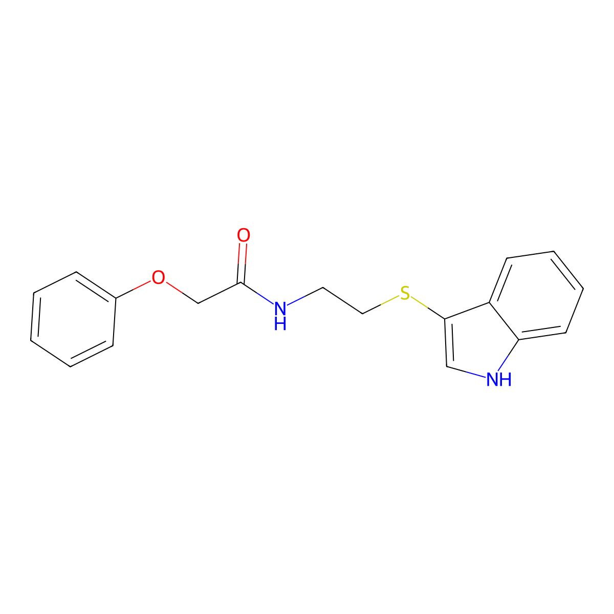 N-[2-(1H-indol-3-ylsulfanyl)ethyl]-2-phenoxyacetamide molecular structure, CAS 687570-17-8