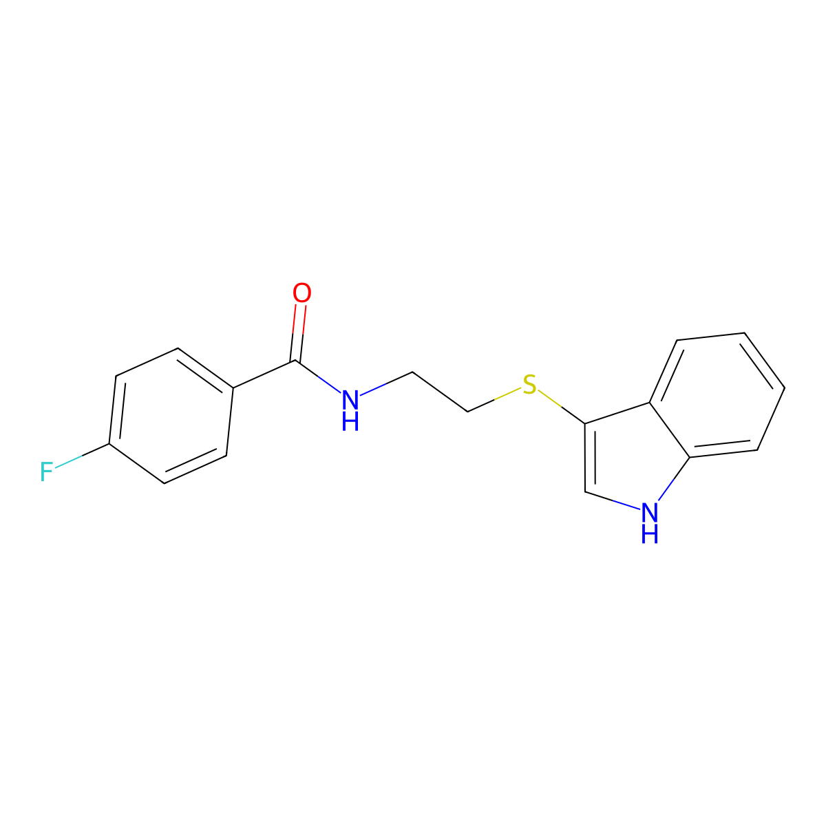 4-fluoro-N-[2-(1H-indol-3-ylsulfanyl)ethyl]benzamide molecular structure, CAS 687570-38-3