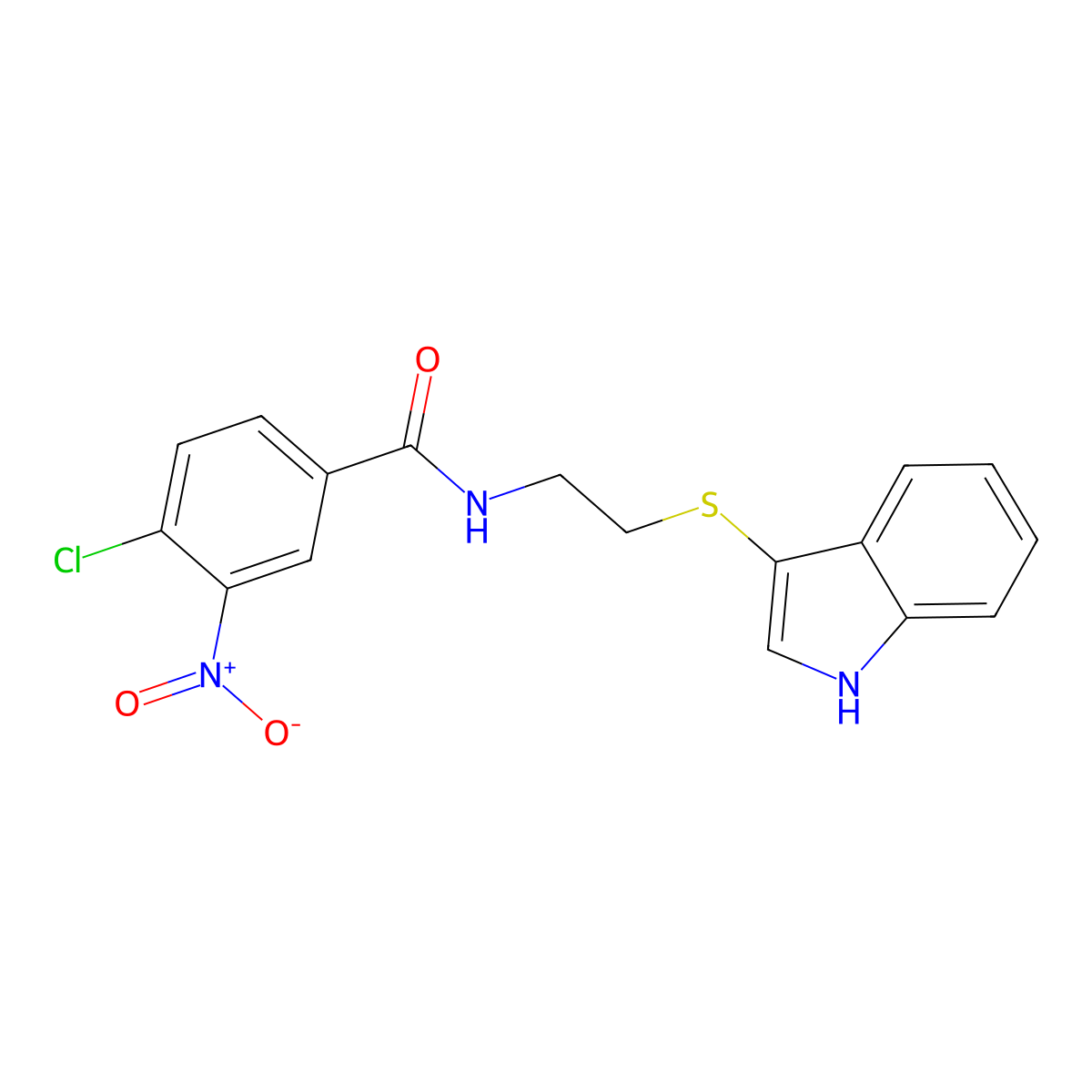 4-chloro-N-[2-(1H-indol-3-ylsulfanyl)ethyl]-3-nitrobenzamide molecular structure, CAS 687571-36-4