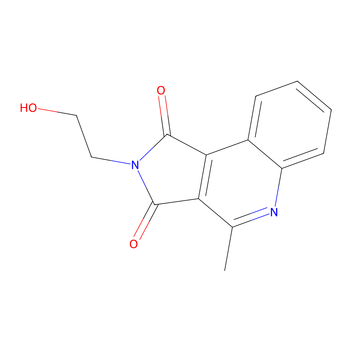 2-(2-hydroxyethyl)-4-methyl-1H-pyrrolo[3,4-c]quinoline-1,3(2H)-dione molecular structure, CAS 687572-56-1