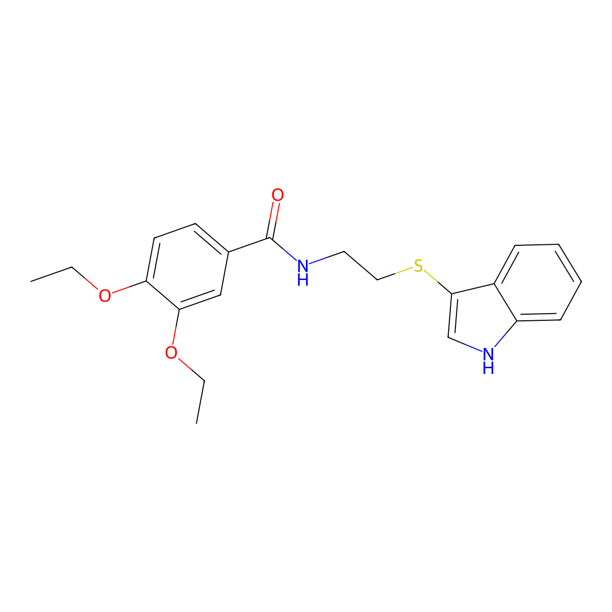 3,4-diethoxy-N-[2-(1H-indol-3-ylsulfanyl)ethyl]benzamide molecular structure, CAS 687574-94-3