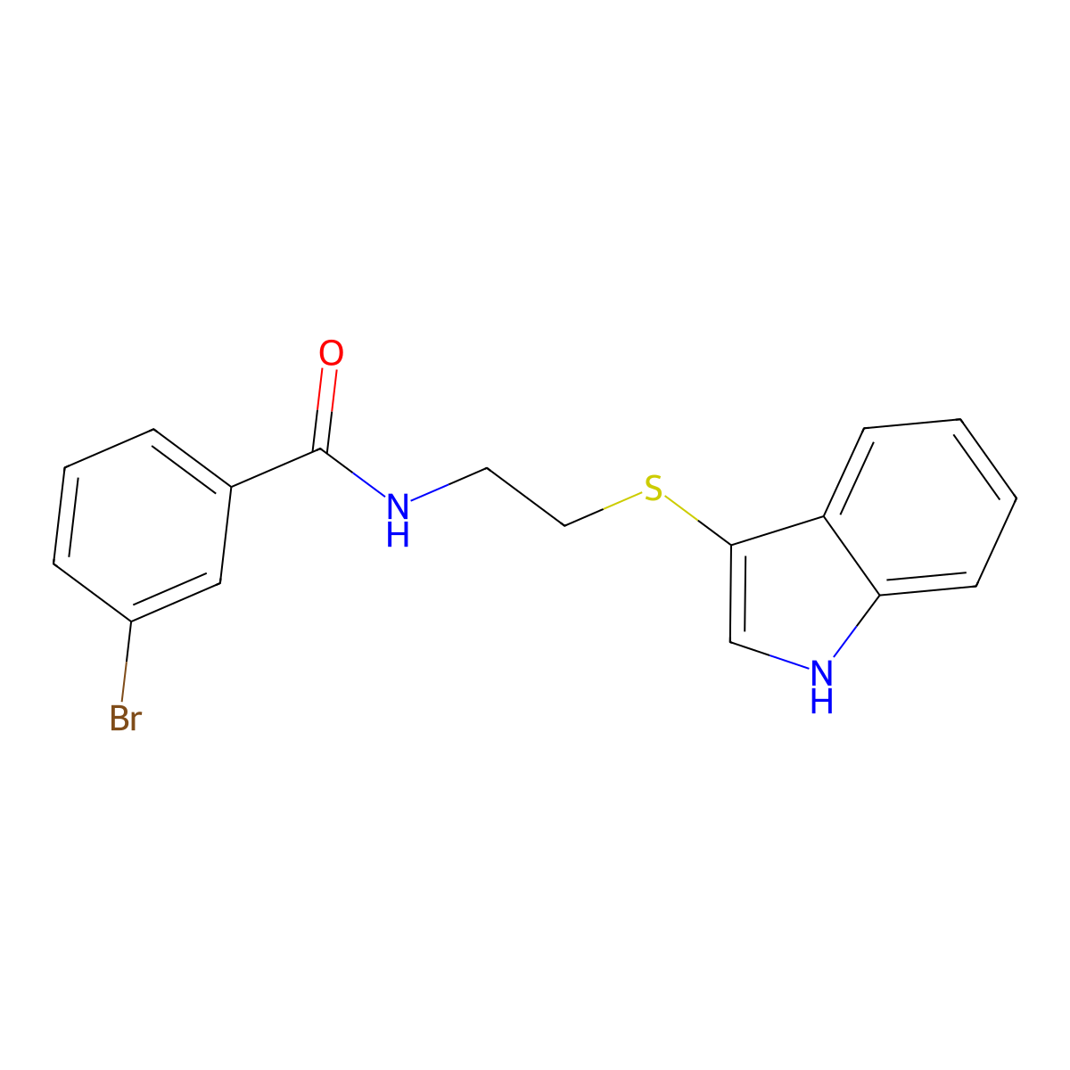 3-bromo-N-[2-(1H-indol-3-ylsulfanyl)ethyl]benzamide molecular structure, CAS 687575-06-0