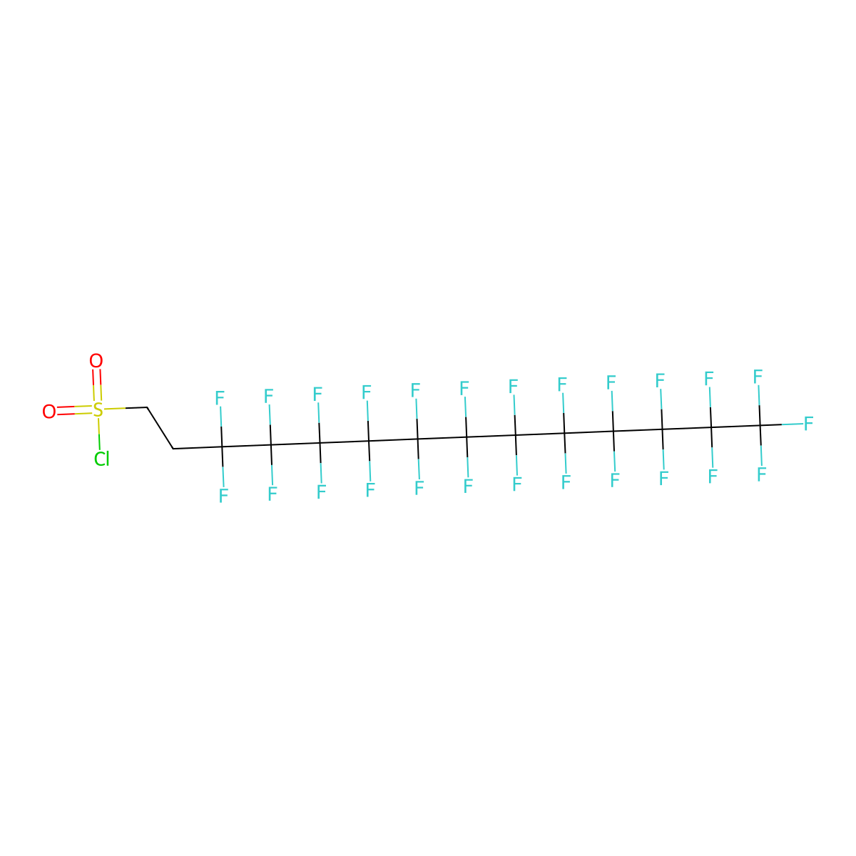 3,3,4,4,5,5,6,6,7,7,8,8,9,9,10,10,11,11,12,12,13,13,14,14,14-Pentacosafluorotetradecane-1-sulphonyl chloride molecular structure, CAS 68758-57-6