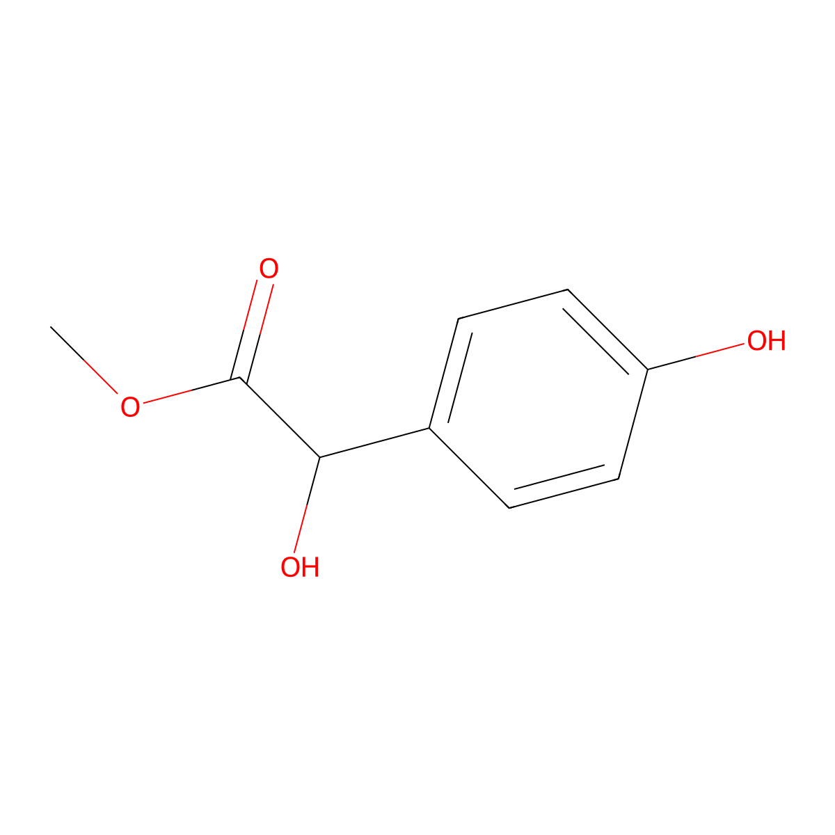 Benzeneacetic acid, alpha,4-dihydroxy-, methyl ester molecular structure, CAS 68758-69-0
