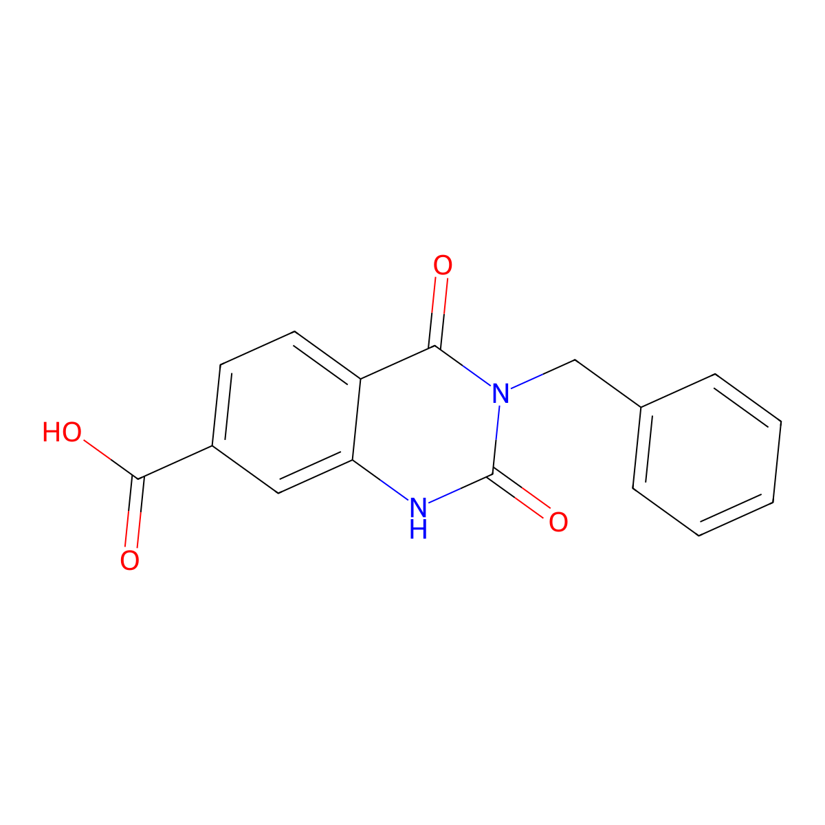 3-Benzyl-2,4-dioxo-1,2,3,4-tetrahydroquinazoline-7-carboxylic acid molecular structure, CAS 687580-04-7