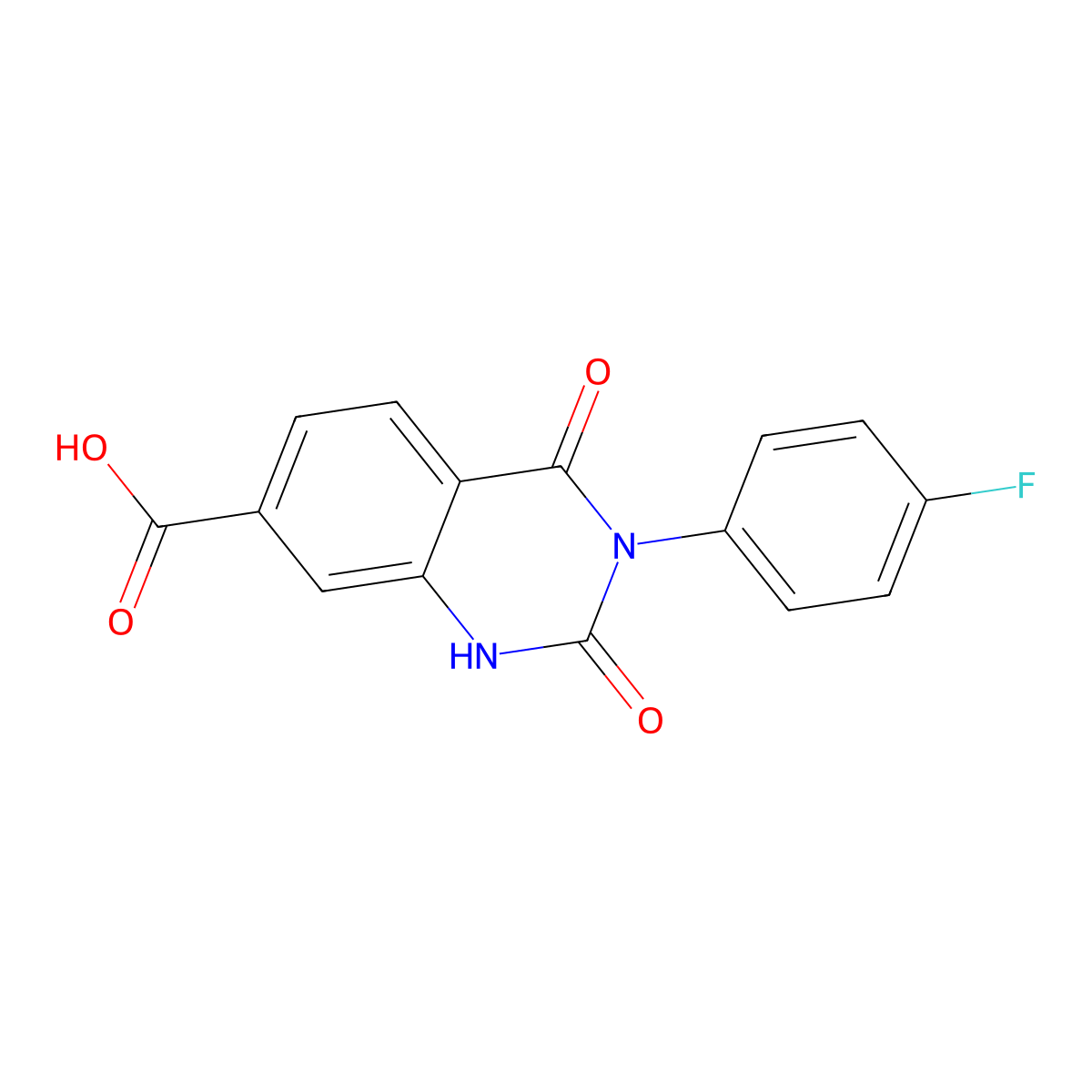 3-(4-Fluorophenyl)-2,4-dioxo-1,2,3,4-tetrahydroquinazoline-7-carboxylic acid molecular structure, CAS 687580-05-8