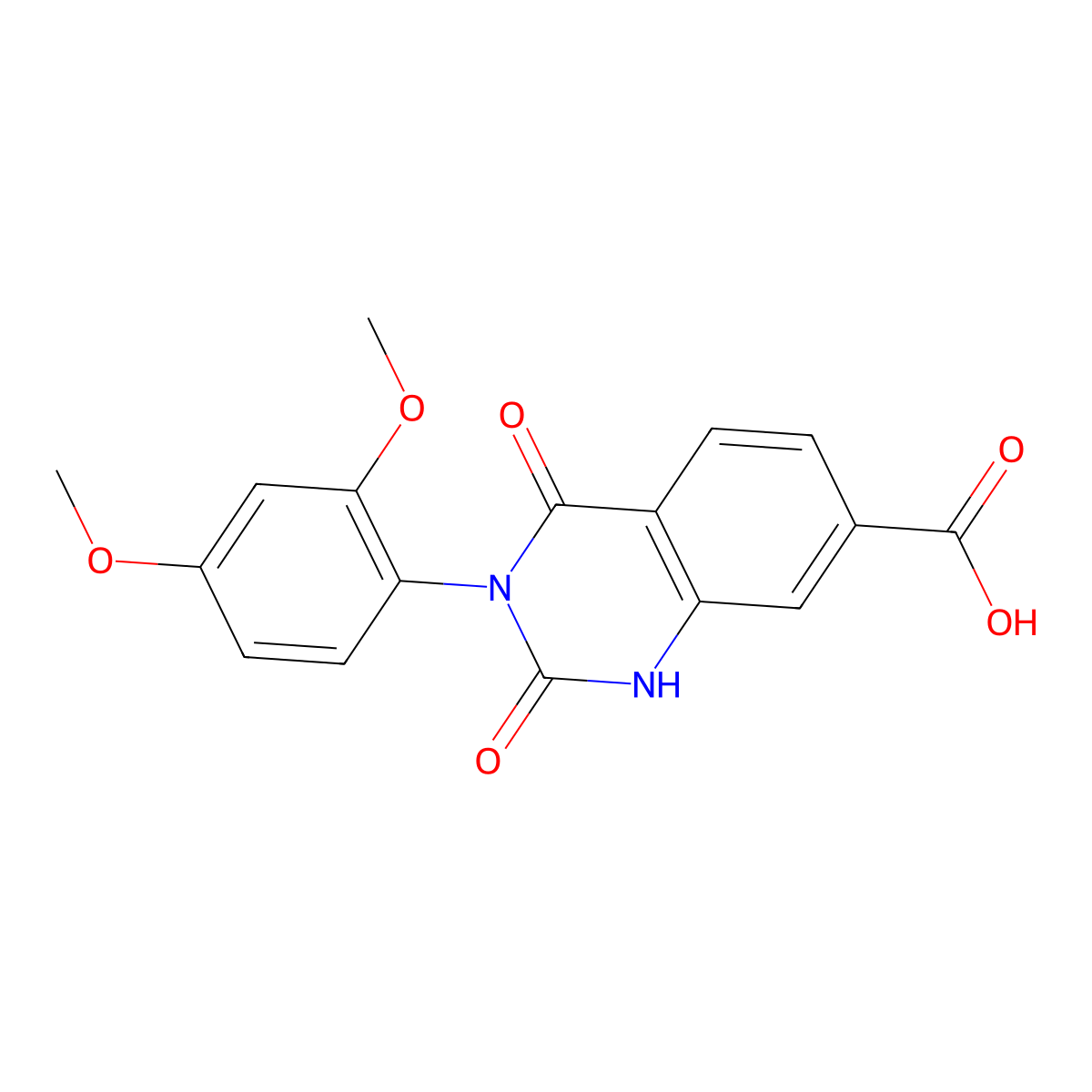 3-(2,4-Dimethoxyphenyl)-2,4-dioxo-1,2,3,4-tetrahydroquinazoline-7-carboxylic acid molecular structure, CAS 687580-07-0